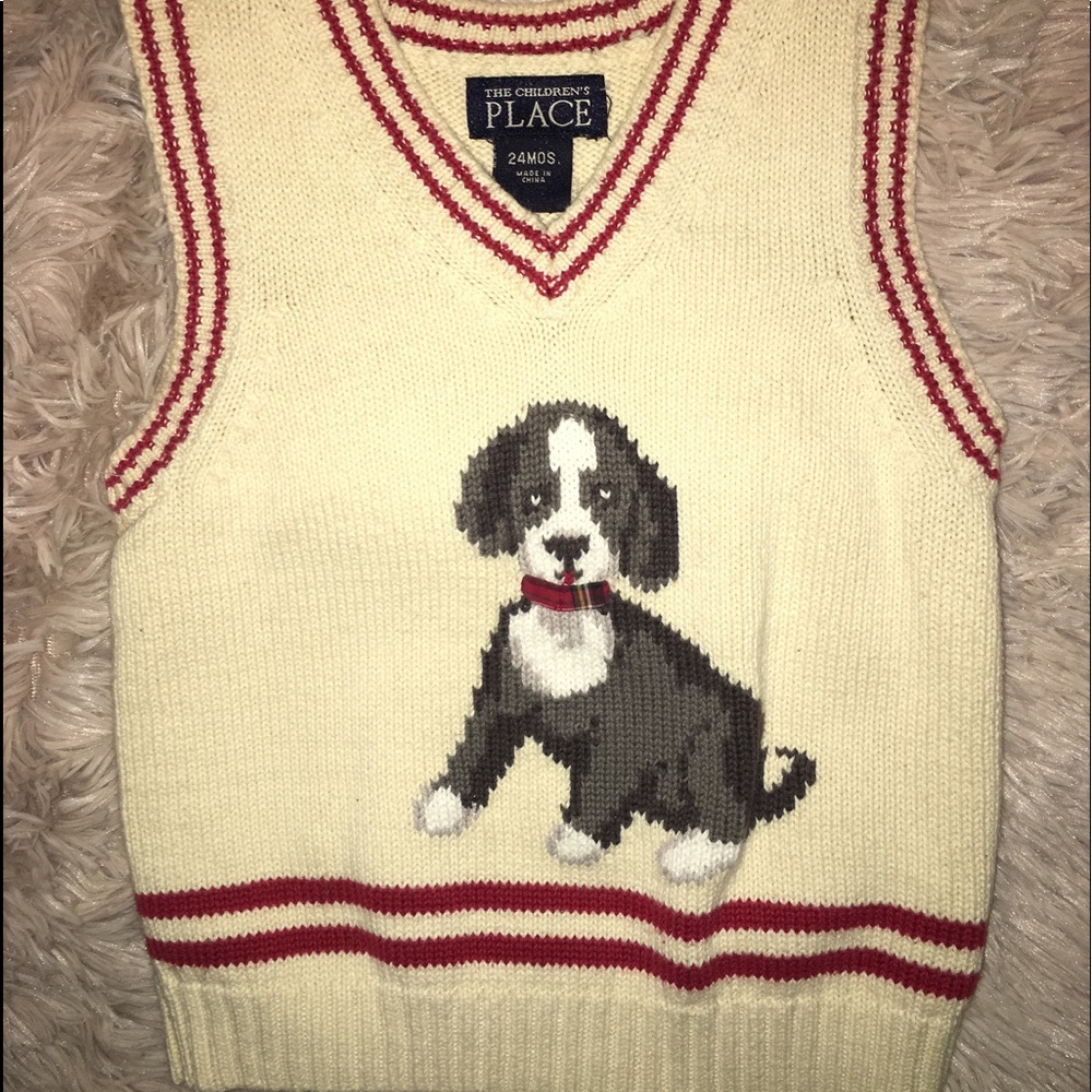 Argil sweater vest with doggie on front